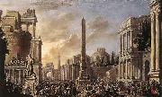 Jacob van der Ulft Antique Forum with a Triumphal Procession oil on canvas